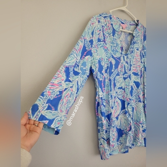 Lilly Pulitzer Sarasota Tunic Bay Blue - Picture 3 of 6